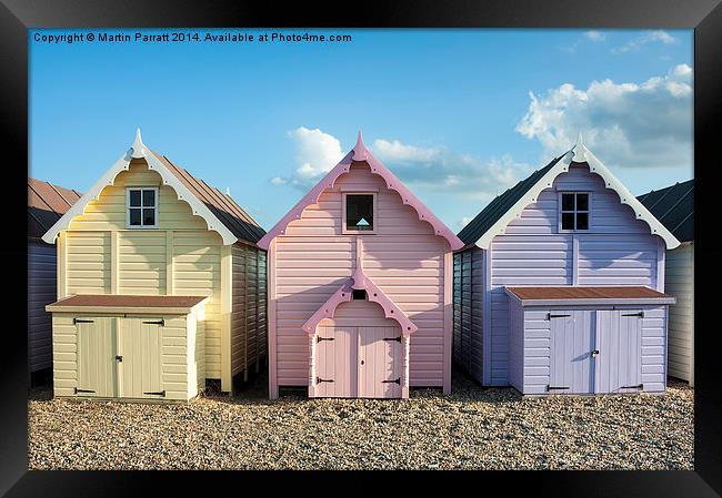  West Mersea Beach Huts Framed Print by Martin Parratt