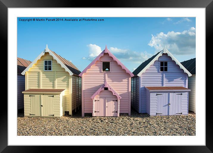  West Mersea Beach Huts Framed Mounted Print by Martin Parratt