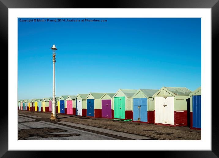 Hove Beach Huts Framed Mounted Print by Martin Parratt