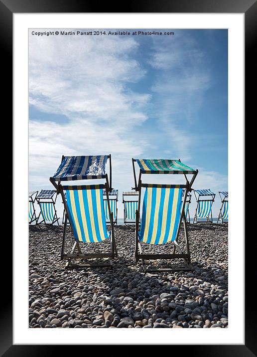 Deck Chairs at Beer Framed Mounted Print by Martin Parratt