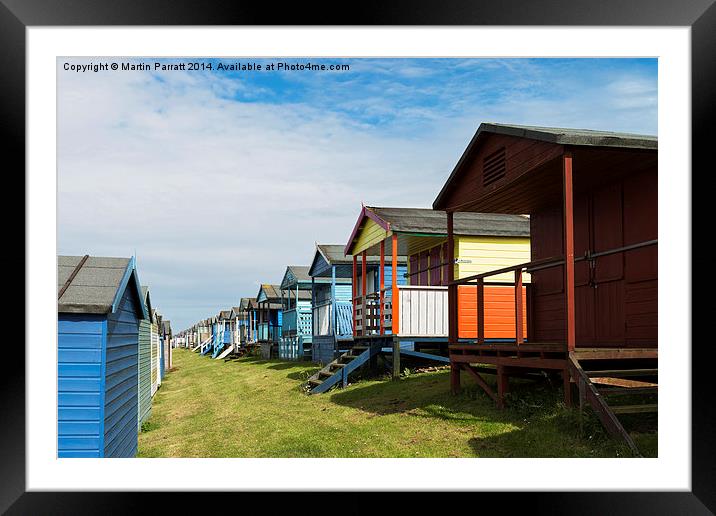 Whitstable Beach Huts Framed Mounted Print by Martin Parratt
