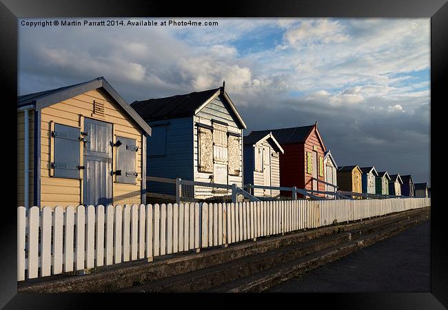 Westward Ho! Beach Huts Framed Print by Martin Parratt