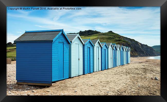 Charmouth Beach Huts Framed Print by Martin Parratt