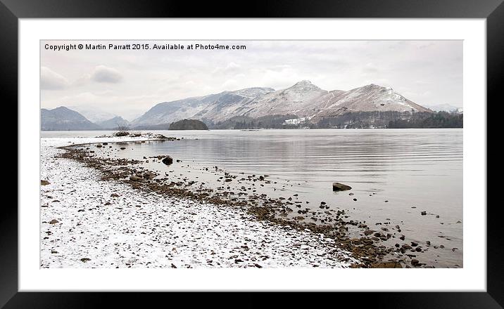 Derwent Water, Lake District, in Winter Framed Mounted Print by Martin Parratt