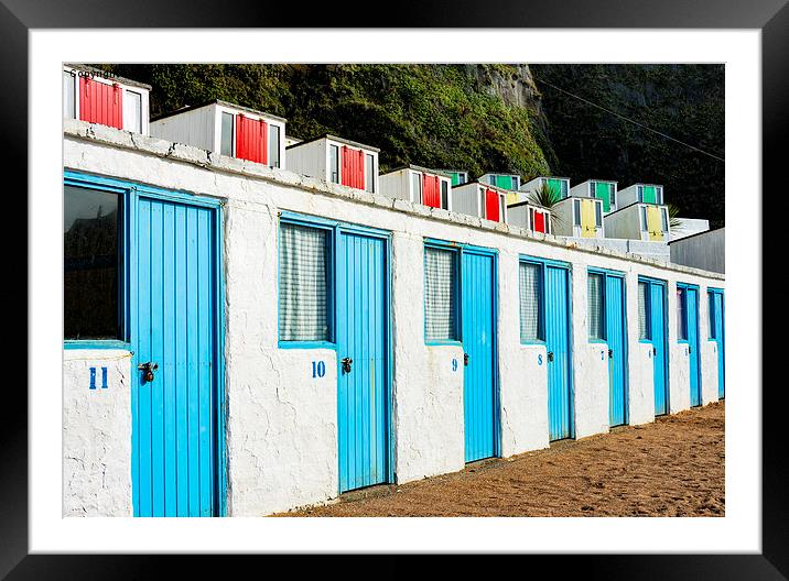 Newquay Beach Huts Framed Mounted Print by Martin Parratt