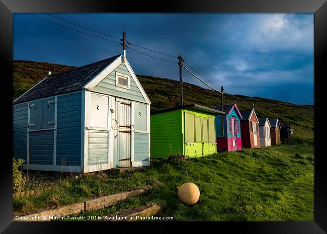 Westward Ho! Beach Huts Framed Print by Martin Parratt