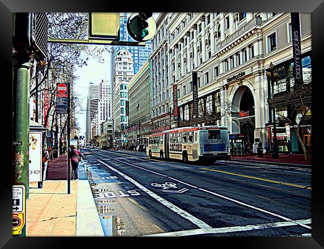 Market Street San Francisco Framed Print by Bill Lighterness