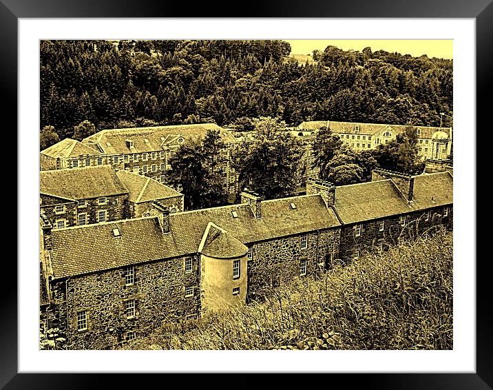 New Lanark , aged effect ! Framed Mounted Print by Bill Lighterness