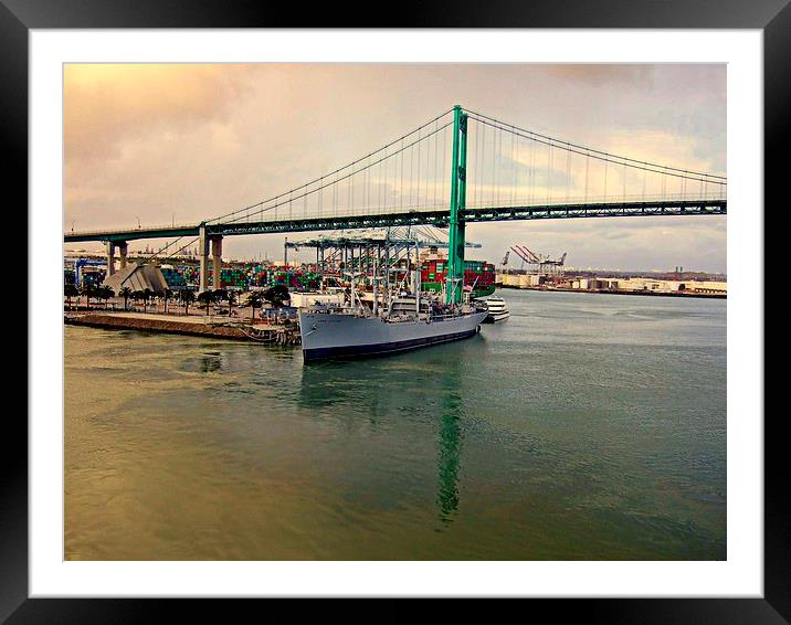 Los Angeles Harbour Framed Mounted Print by Bill Lighterness