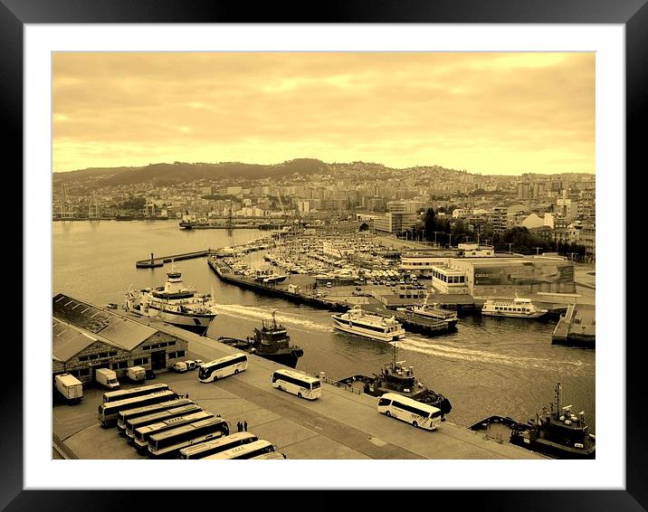 Civitavecchia harbour scene Framed Mounted Print by Bill Lighterness