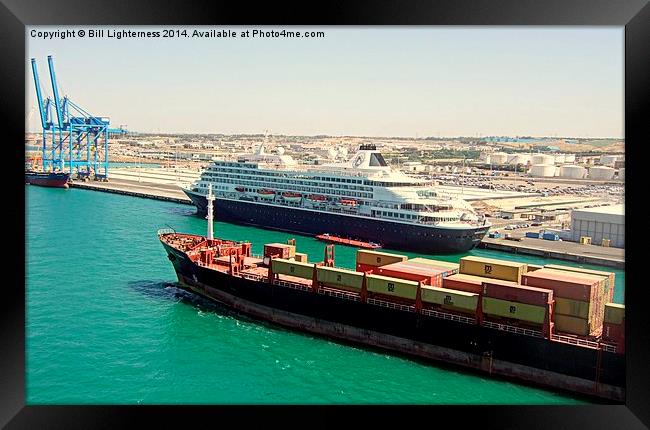 Ships that pass in the port ! Framed Print by Bill Lighterness