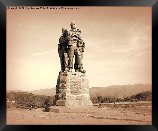 Commando Monument in sepia Framed Print by Bill Lighterness
