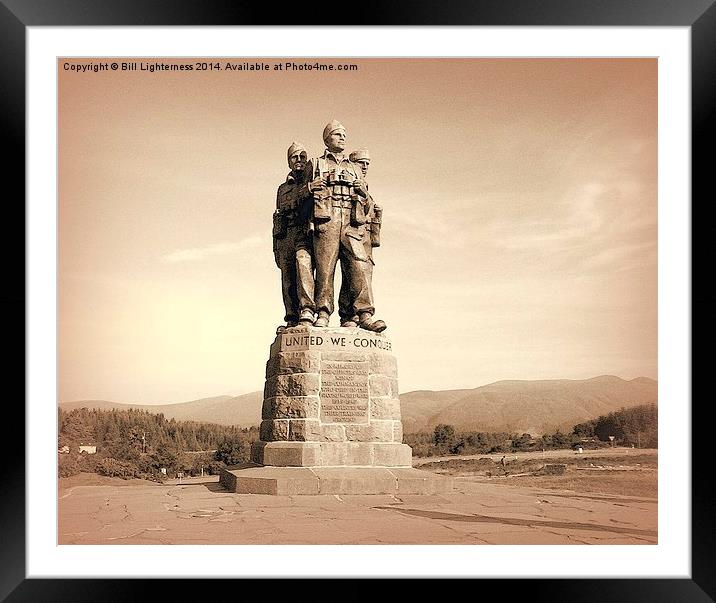 Commando Monument in sepia Framed Mounted Print by Bill Lighterness