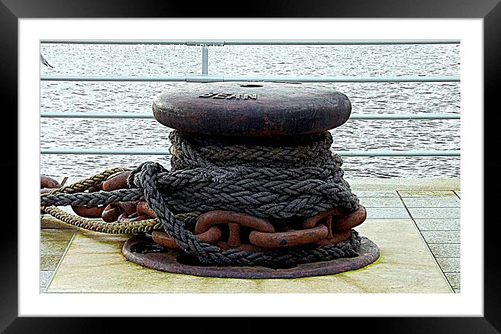 Ropes and Chain , Glasgow Riverside Framed Mounted Print by Bill Lighterness