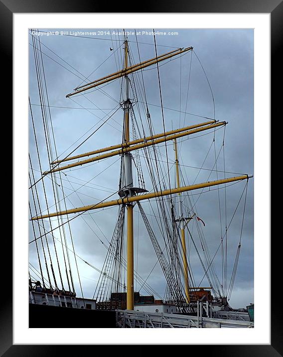Mast and Rigging , Cloudy Day Framed Mounted Print by Bill Lighterness
