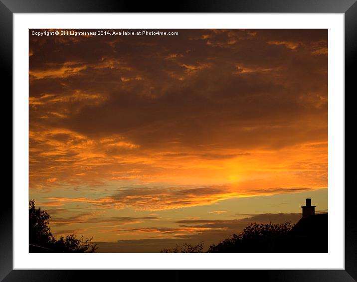  Sunset Through Dark Clouds Framed Mounted Print by Bill Lighterness