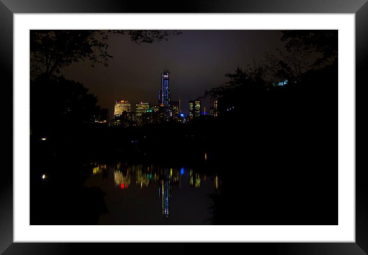 Big City Lights Framed Mounted Print by R J Bull