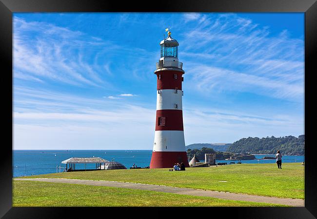 Smeatons Tower Plymouth Framed Print by R J Bull