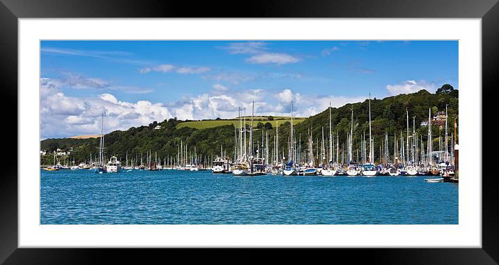  Yachts on the River Dart Framed Mounted Print by R J Bull