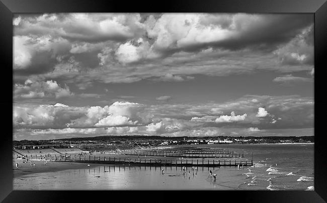  Moody Beach Framed Print by R J Bull