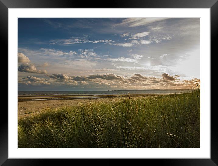 Crymlyn Burrows Beach Framed Mounted Print by Purple OneTwoEight