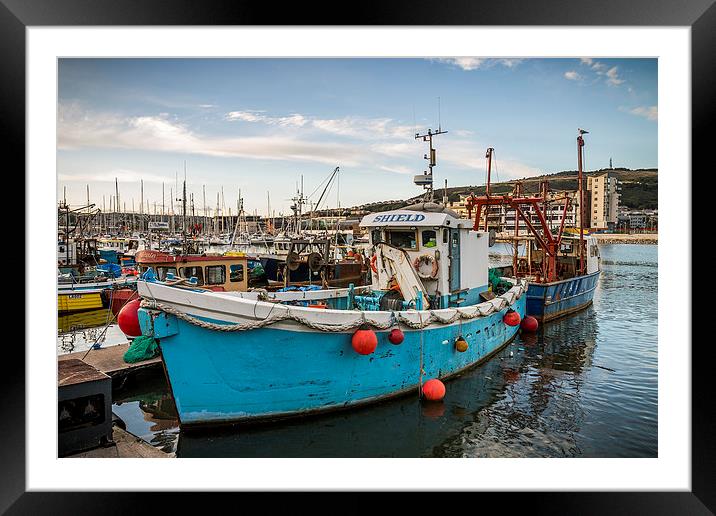 Fishing Boat Framed Mounted Print by Purple OneTwoEight