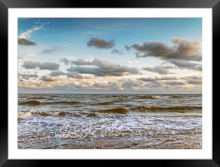 Peaceful Waves Framed Mounted Print by Purple OneTwoEight
