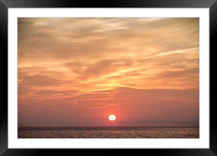 Red Sunset Framed Mounted Print by Purple OneTwoEight