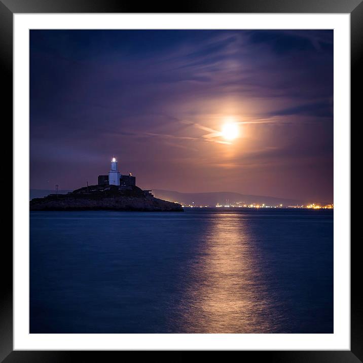  Mumbles Moon Rise Framed Mounted Print by Purple OneTwoEight