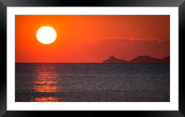 Mumbles Sunset Framed Mounted Print by Purple OneTwoEight