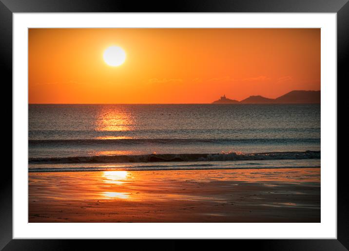 Reflecting Sunset Framed Mounted Print by Purple OneTwoEight