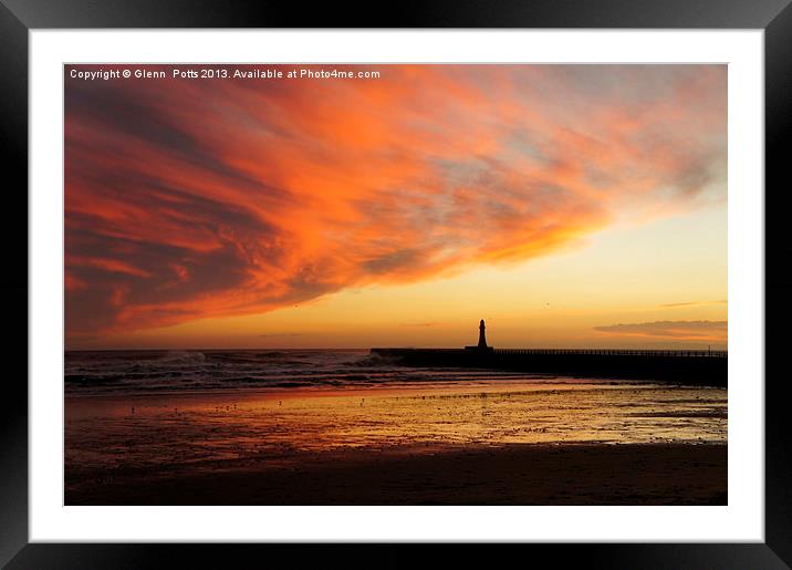 Sunderland Roker Pier Sunrise Framed Mounted Print by Glenn Potts