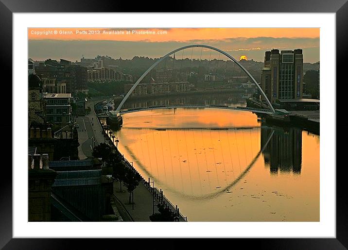 Millennium Bridge Newcastle upon Tyne Framed Mounted Print by Glenn Potts