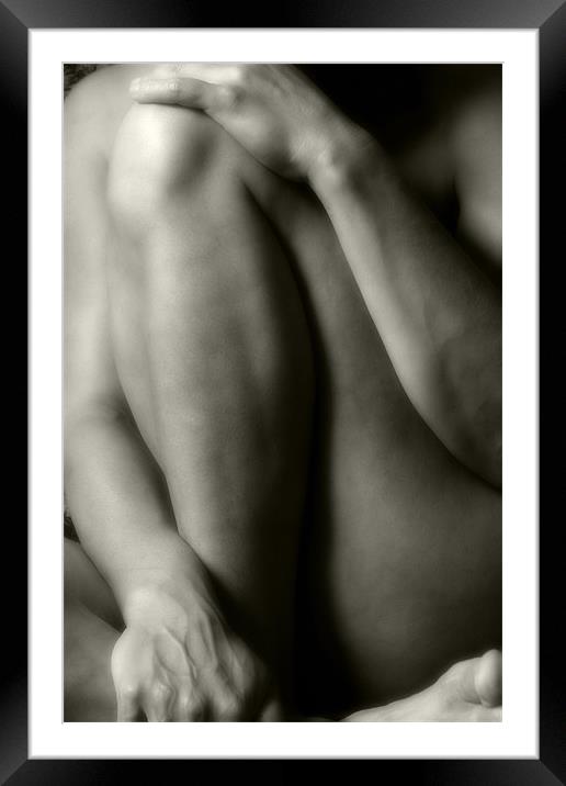 Nude in B/W Framed Mounted Print by Stanislovas Kairys