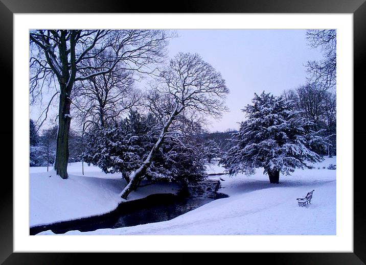 Buxton Snow Framed Mounted Print by Laura Kenny