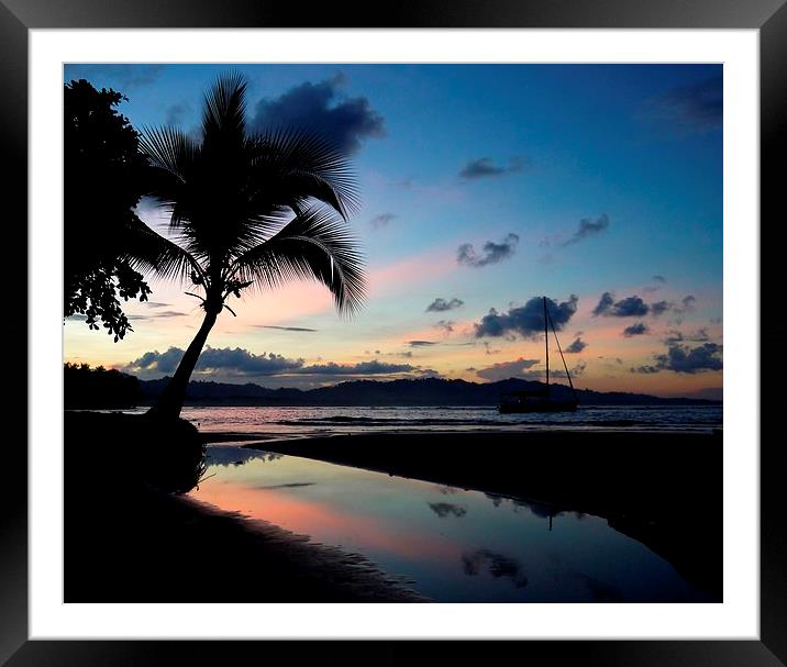 Beach Sunset Framed Mounted Print by Laura Kenny