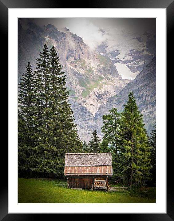 Mountain Hut Framed Mounted Print by Laura Kenny