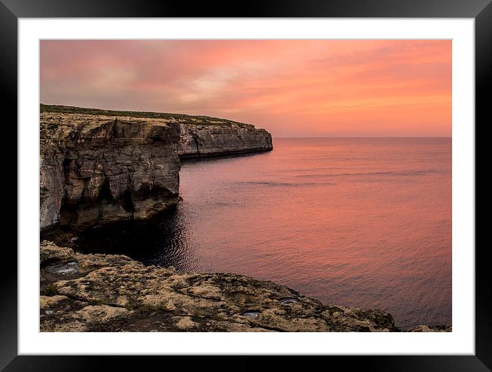 Gozo Sunset Framed Mounted Print by Laura Kenny