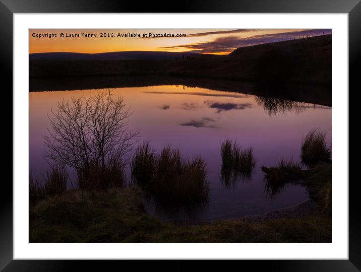 Purple Pond Framed Mounted Print by Laura Kenny