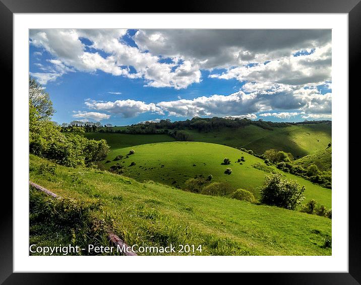 View of the South Downs, Sussex, England Framed Mounted Print by Peter McCormack
