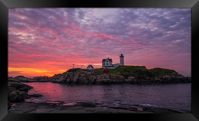 The Nubble Lighthouse, Maine, USA Framed Print by Steven Ralser