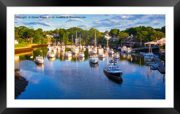 Lobster Boats - Perkins Cove - Maine Framed Mounted Print by Steven Ralser