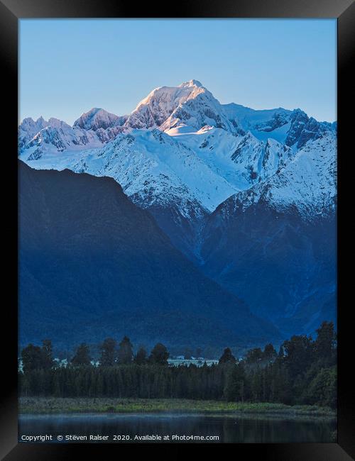 Mt Tasman and Fox Glacier - New Zealand Framed Print by Steven Ralser