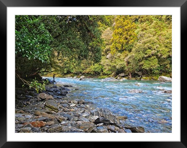 Haast River, South Island, New Zealand Framed Mounted Print by Steven Ralser