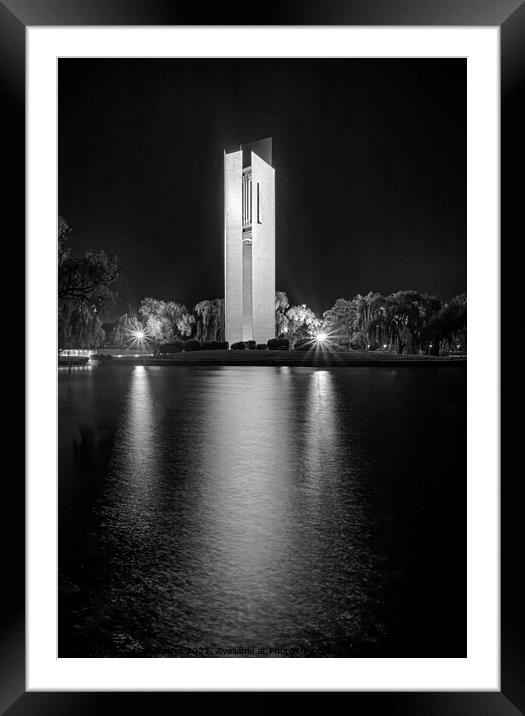 Carillon - Canberra - Australia BW Framed Mounted Print by Steven Ralser