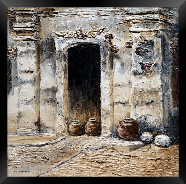 Vigan Door Framed Print by Joey Agbayani