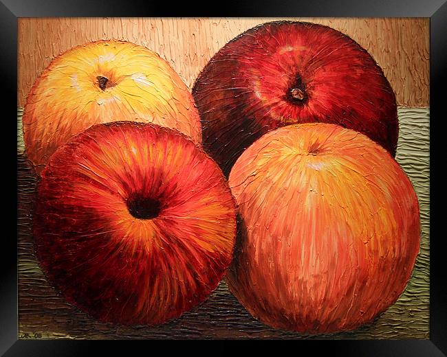 Apples and Oranges Framed Print by Joey Agbayani