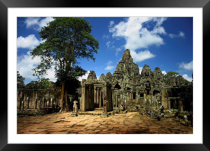 Bayon Temple View from the East Framed Mounted Print by Joey Agbayani