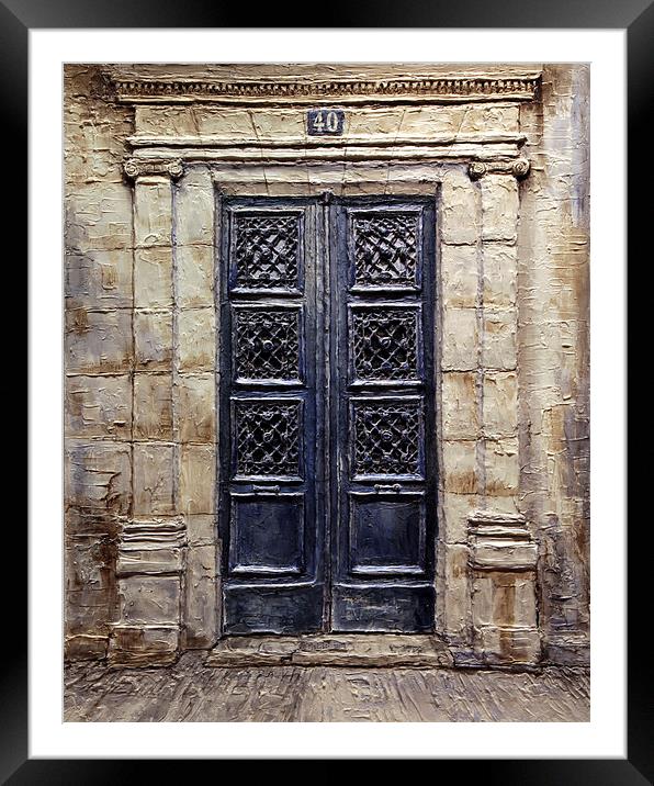 Parisian Door No. 40 Framed Mounted Print by Joey Agbayani