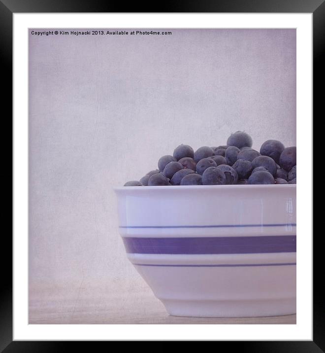 Blueberry Splash Framed Mounted Print by Kim Hojnacki